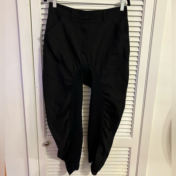 Stella McCartney Tina Ruched Wool and Cotton Pants in Black, Size 40 (US 4-6) - Picture 3 of 15